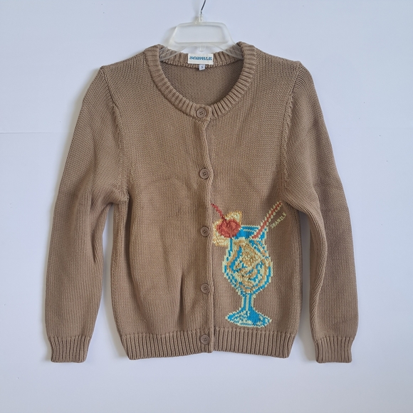 SeaMilk Cardigan Set Size S – 100% Cotton Button Front Sweaters (Blue & Brown) - Picture 7 of 16